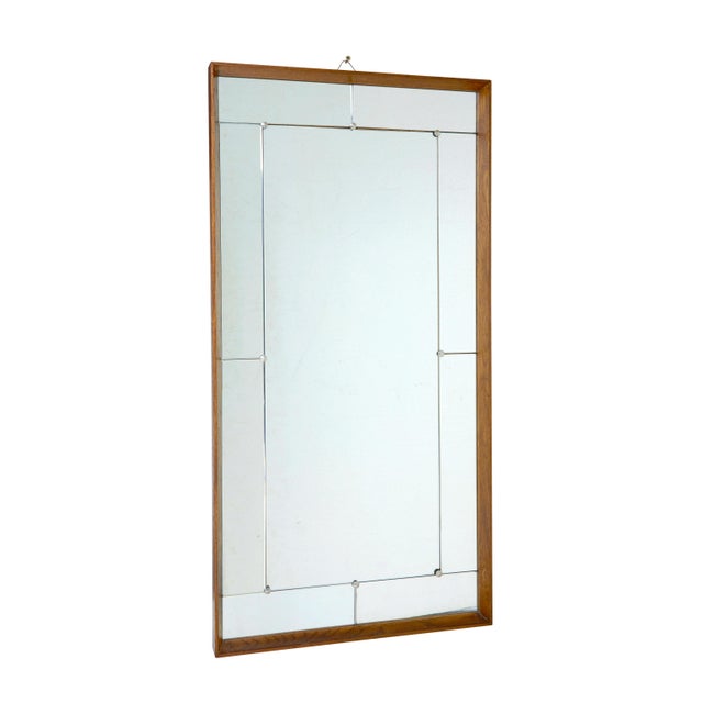 Mid-Century Scandinavian Deep Framed Harlequin Mirror, 1950s For Sale - Image 6 of 6