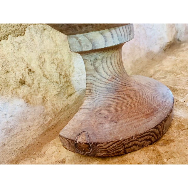 19th Century Antique English Turned Wood Staircase Newel Finial For Sale - Image 11 of 12