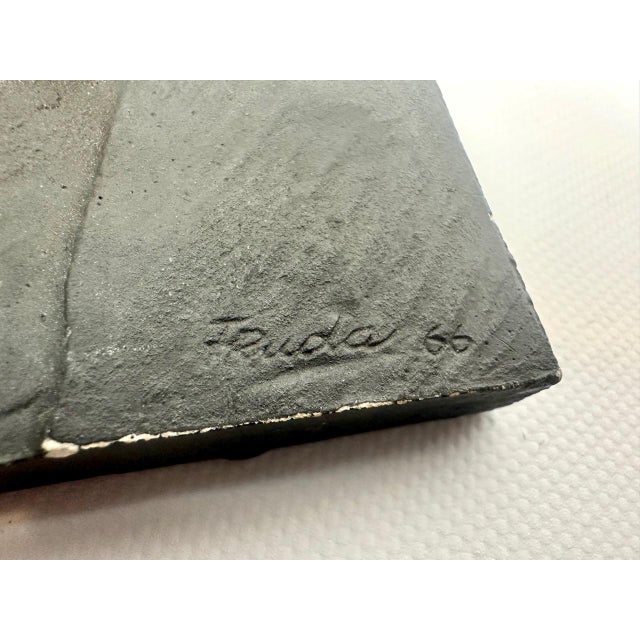 Mid-Century Czech Wall Plaster Sculpture, 1966 For Sale - Image 4 of 11