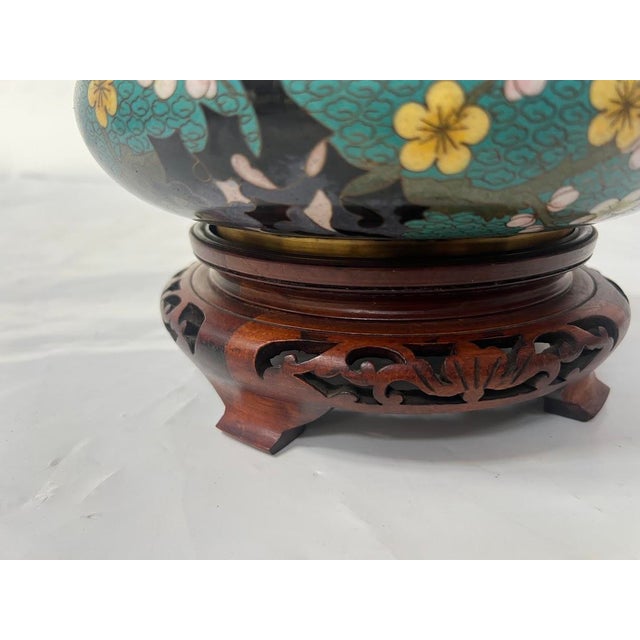 Asian Cloisonné Enamel Cup with Bouquet of Hardstone Flowers For Sale - Image 11 of 18