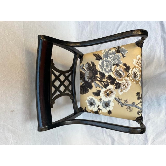 Pyne Hollyhock Chintz Black Neoclassical Armchair For Sale - Image 9 of 16