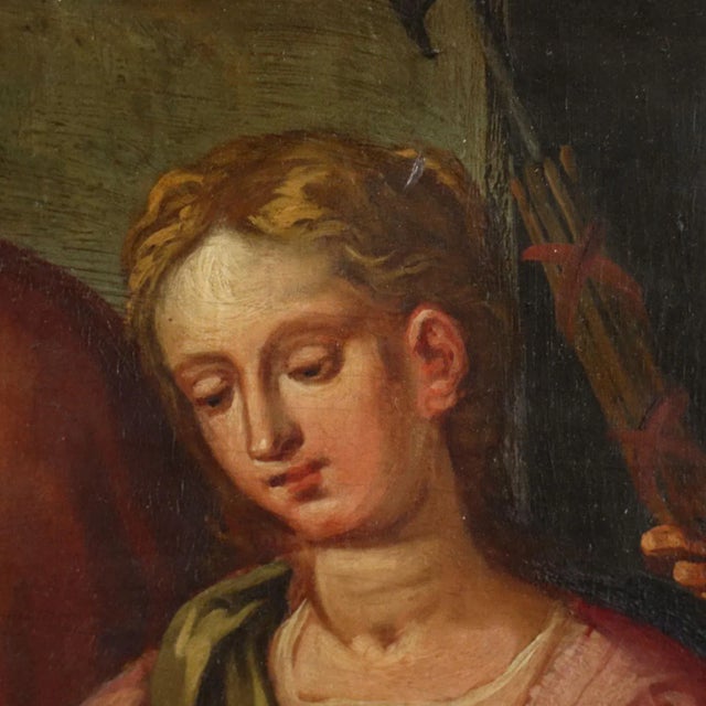 La Continenza di Scipione, 17th-century, Oil on Panel, Framed For Sale - Image 4 of 14