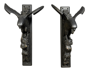 Napoleon III Wall Sculptures in Blackened Wood, 1880, Set of 2