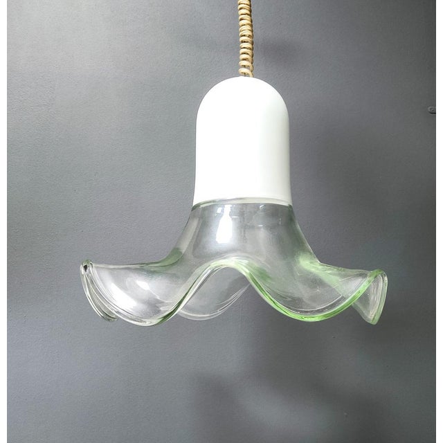 White Murano Pendant Light by Roberto Pamio & Renato Toso for Leucos, 1970s For Sale - Image 8 of 11