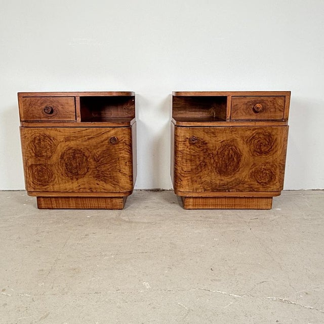Vintage Art Deco Bedside Tables with Bakelite Handles, 1959, Set of 2 For Sale - Image 17 of 17