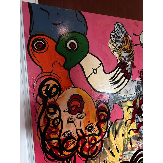 1970s Peter Keil Monumental Canvas Abstract Painting 6’ X 4’ For Sale - Image 11 of 15