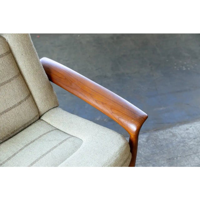 Danish Modern Teak Lounge Chair With Ottoman, Denmark, Circa 1970 For Sale In New York - Image 6 of 12