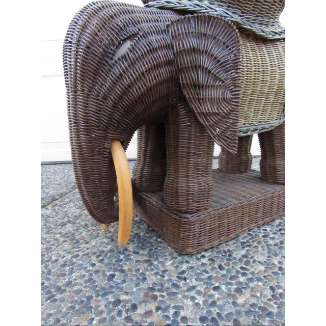 Vintage Whicker Elephant Stool For Sale - Image 14 of 17