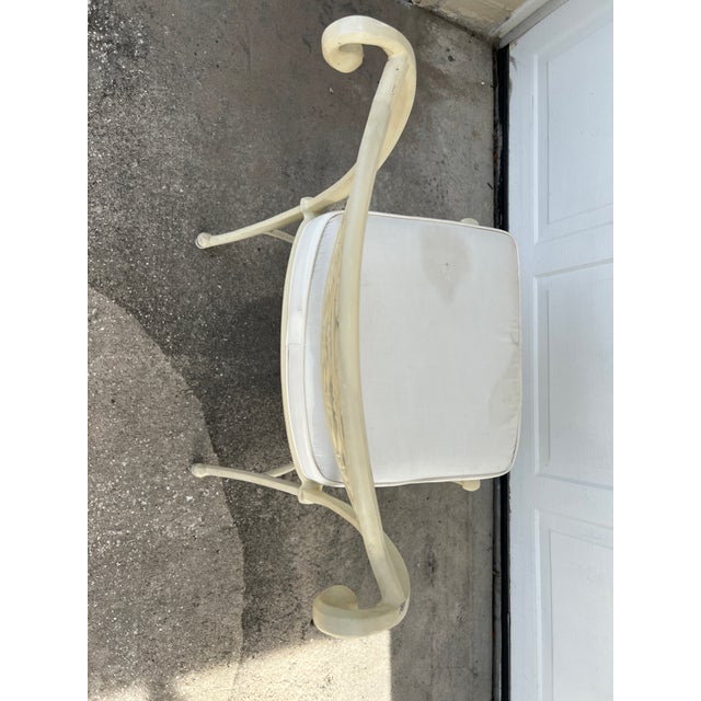 Vintage 1960s Hollywood Regency Style Aluminum Cast Patio Chair For Sale - Image 10 of 14