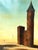 Álvaro Guillot Surrealist Fortress Landscape Oil Painting, Signed For Sale - Image 9 of 15