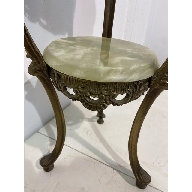 Brass and Italian Onyx Plant Stand, 1959 For Sale - Image 10 of 11