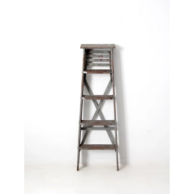 Vintage Wooden Painter's Ladder For Sale - Image 6 of 11