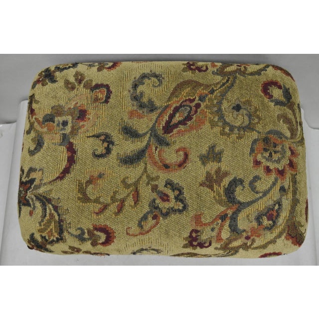 Antique French Louis XV Style Victorian Carved Mahogany Ottoman Footstool For Sale - Image 9 of 14