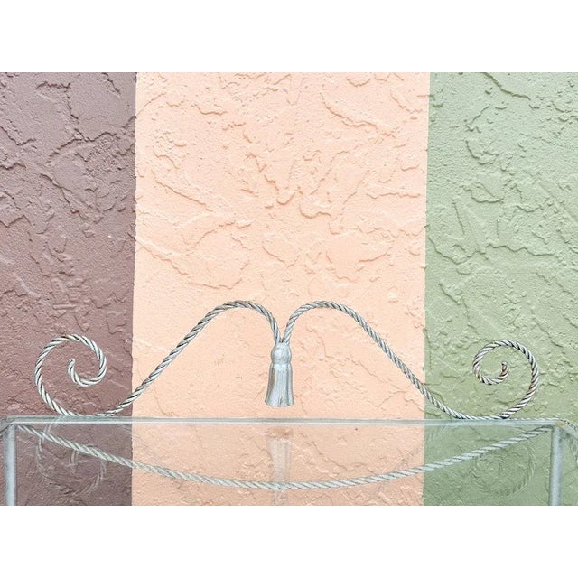 Light Gray Mid 20th Century Palm Beach Regency Chic Regency Tassel Vanity For Sale - Image 8 of 11