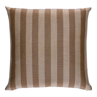Schumacher Hanson I/O Stripe 18" Pillow In Flax For Sale