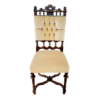 Antique Victorian Carved Chair, 1800s For Sale