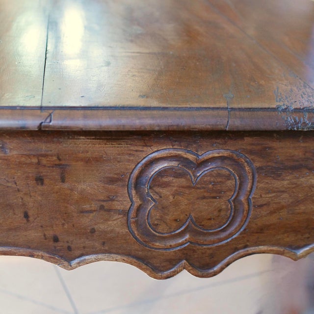 French Provincial Louis XV Period Carved Walnut Writing Table or Side Table For Sale - Image 9 of 13
