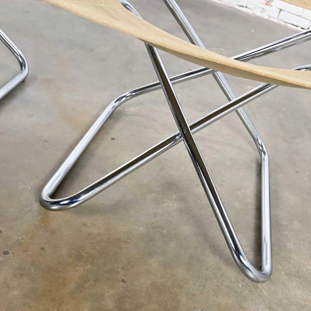Vintage Scandinavian Modern Erik Magnussen Z Down Folding Chairs by Torben Orskov Denmark, a Pair For Sale - Image 9 of 13