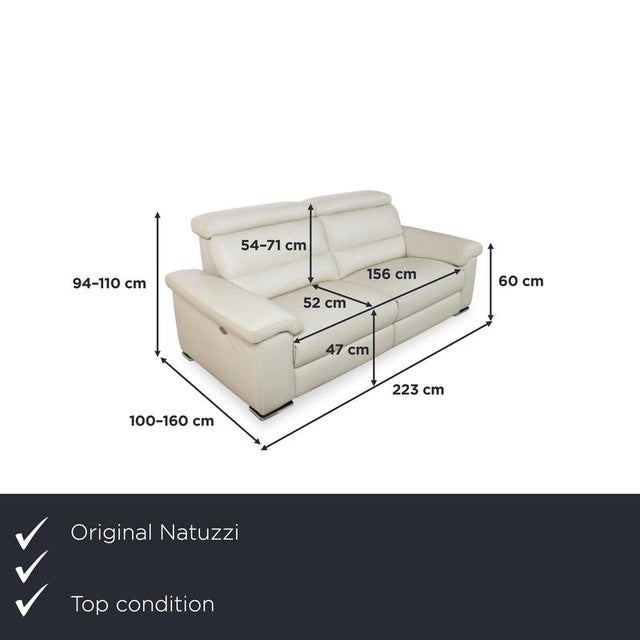with this Natuzzi three-seater sofa, you get a sofa with clean, modern lines and a high, comfortable backrest. The light...