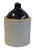 Beautifully balanced antique stoneware jug with a two-tone design, featuring a rich, dark brown Albany slip-glazed upper...