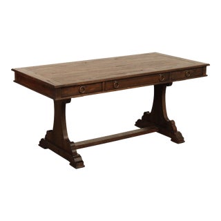 Hekman Trestle Base Three Drawer Writing Desk For Sale
