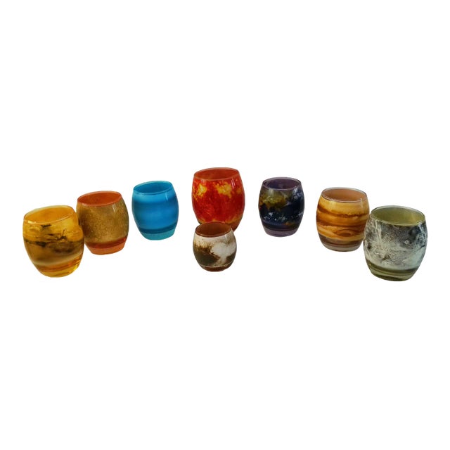 Celestial Planetary Glass Votive Candle Holders, Set of 8 For Sale