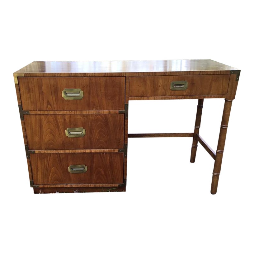1970's Dixie Furniture Campaigner Collection Oak Desk Chairish