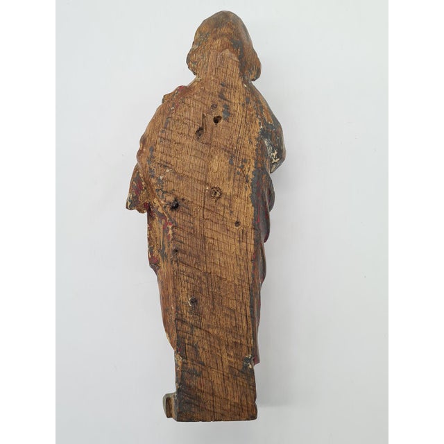 Antique Wooden Statue of Salvator Mundi, 1700s For Sale - Image 9 of 15