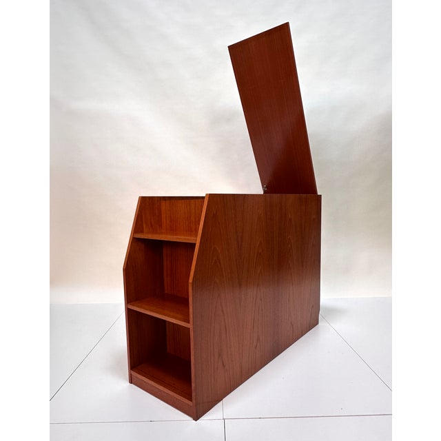 Brutalist Design Teak Storage Unit or Room Divider with Shelves, Denmark, 1970s For Sale - Image 9 of 18