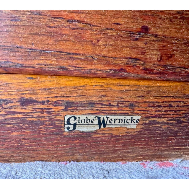 Globe Wernicke Antique Globe-Wernicke Oak 7-Drawer File Cabinet With u.s. Internal Revenue Service Label For Sale - Image 4 of 12
