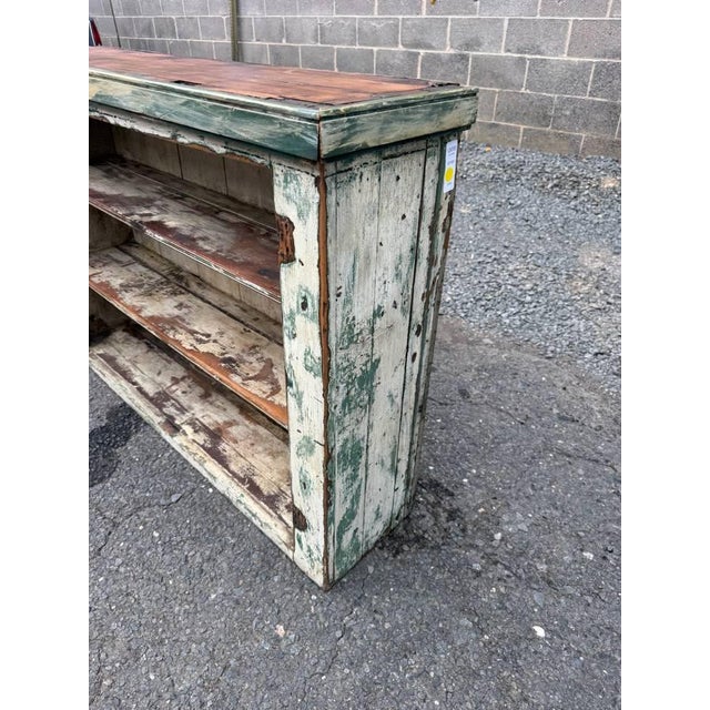 Brown Antique Victorian Style Painted Open Shelving Unit Bookcase For Sale - Image 8 of 14