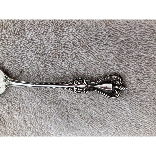 1900 - 1909 1906 Sterling Silver Teaspoon, Engraved With Name Grace, Delicate Shell Pattern For Sale - Image 5 of 18