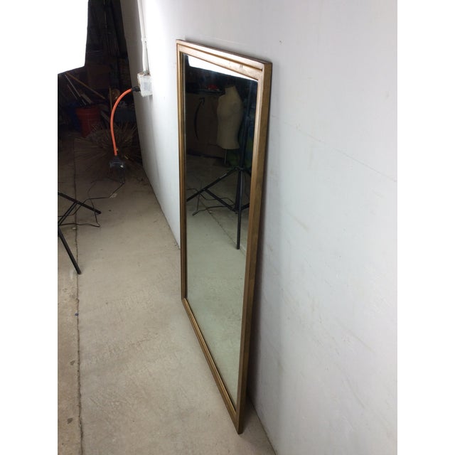 1960s Mid Century Modern Rectangular Wall Mirror With Blonde Wood Frame For Sale - Image 5 of 17