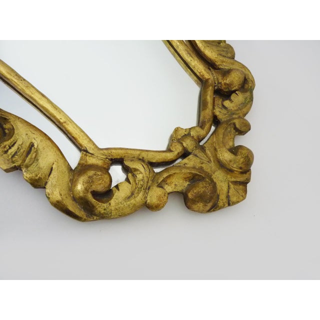 Wall Mirror in Wood and Gilded Stucco with Shell Decoration, 1950s For Sale - Image 6 of 9