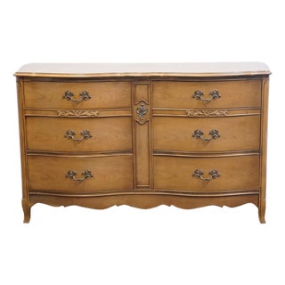 Bassett Furniture Solid Cherry Country French Provincial 58" Double Dresser 5401-8961-981 For Sale