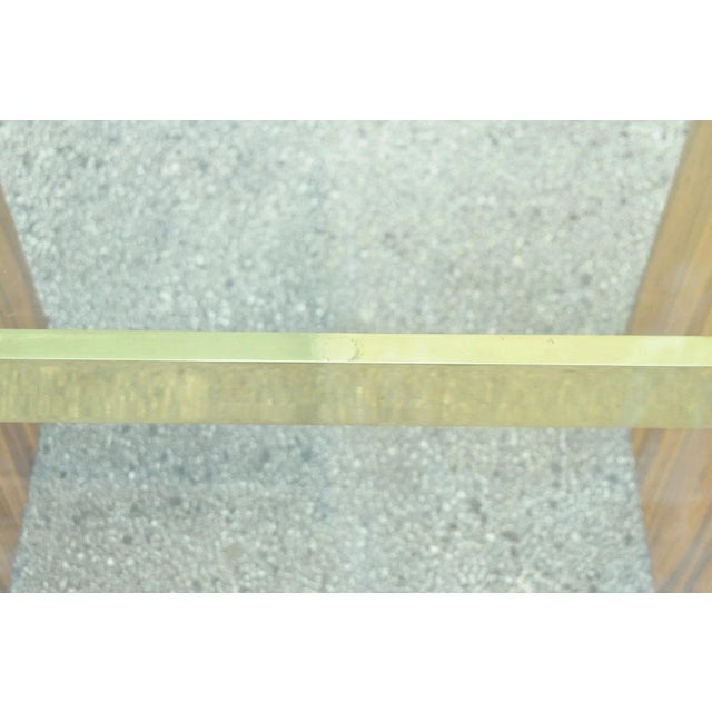 Late 20th Century Kagan Lacquered Rosewood and Brass Cantilever Glass Top Extension Dining Table For Sale - Image 13 of 18