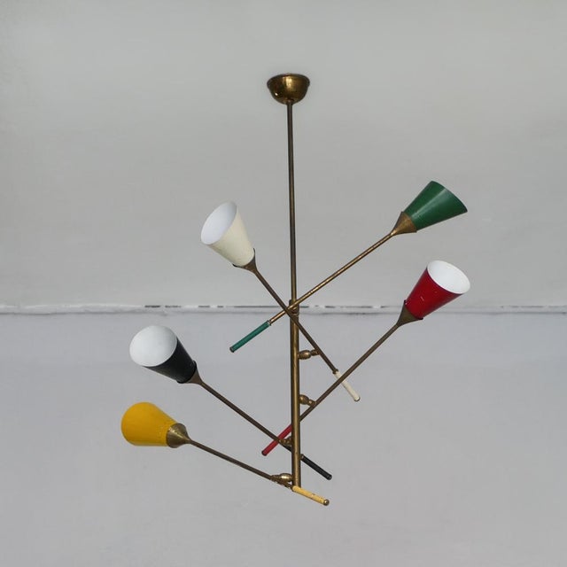 Sputnik Chandelier in the style of Stilnovo, 1950s For Sale - Image 4 of 16