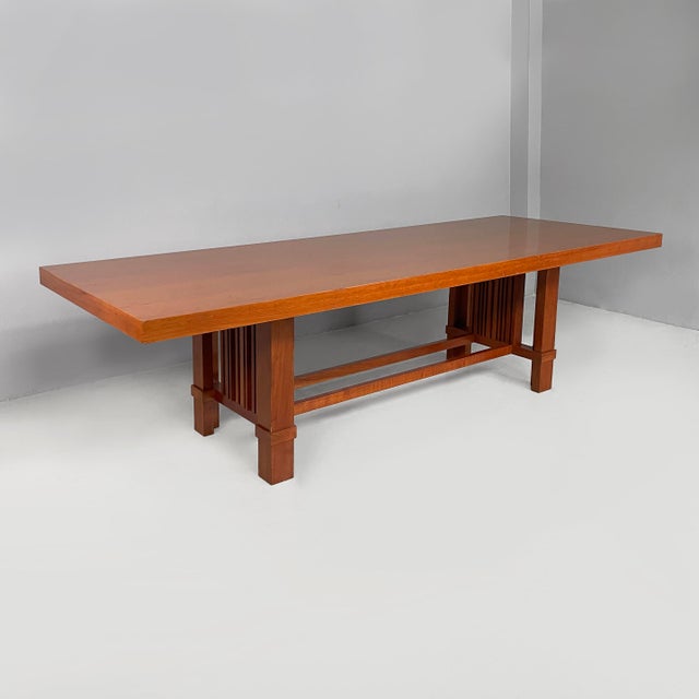 Mid-Century Modern Italian Wood 608 Taliesin 2 Dining Table by Frank Lloyd Wright for Cassina, 1980s For Sale - Image 16 of 16