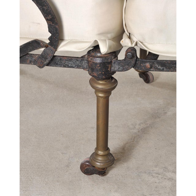 Late 19th C. French Campaign Style Iron Bronze Chaise Longue For Sale - Image 15 of 18