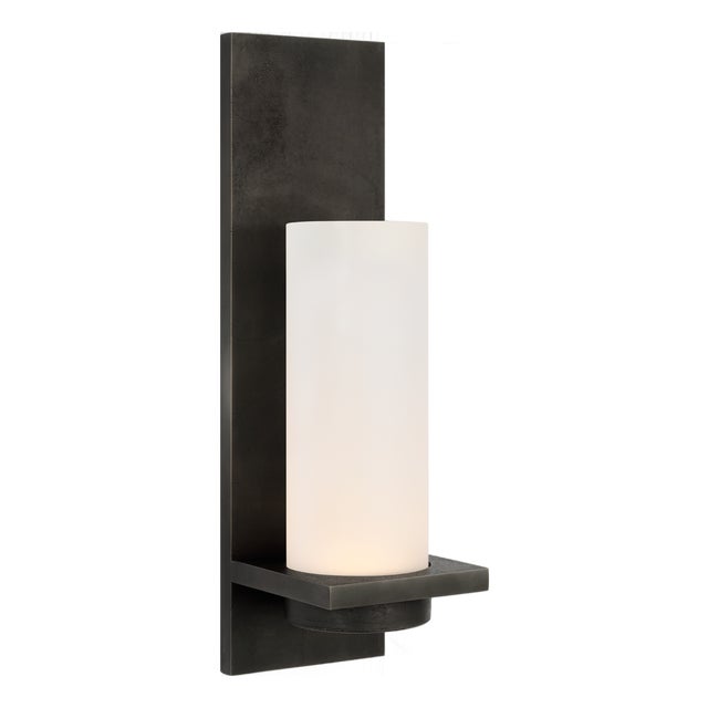 Chapman & Myers for Visual Comfort Signature Cornado 18" Indoor/Outdoor Hurricane Sconce in Museum Bronze with Etched Crystal For Sale