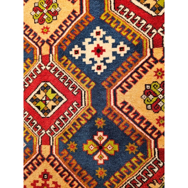 Late 20th Century Vintage Persian Yalameh Area Rug, Hand-Knotted Wool, Allover Geometric Design For Sale - Image 5 of 7