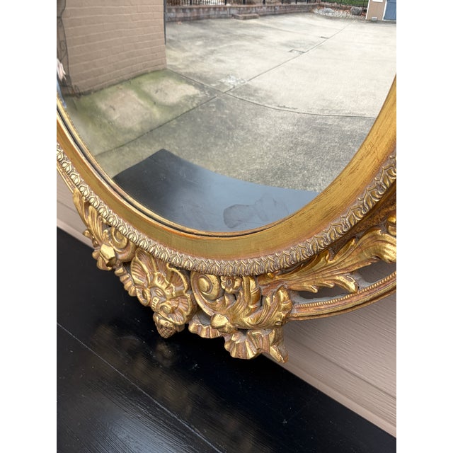 Wood Mid-20th Century Robert Adam Style Giltwood Convex Wall Mirror For Sale - Image 7 of 13