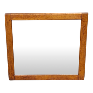 19th Century Early American Style Solid Oak Frame Wall Mirror
