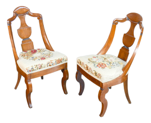 Empire Walnut Chairs, 1800s, Set of 2