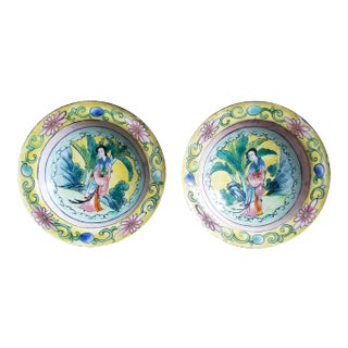 1940s Pair of Canton Enamel Bowls For Sale