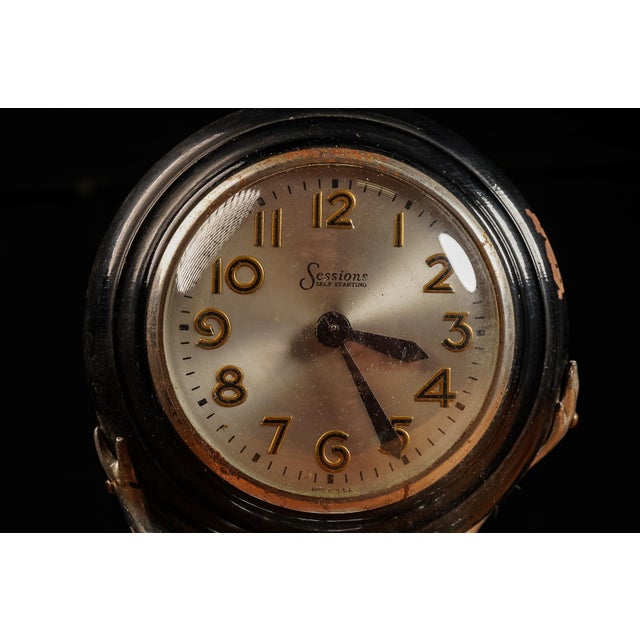 1930s Antique Art Deco Goddess Clock For Sale - Image 5 of 7
