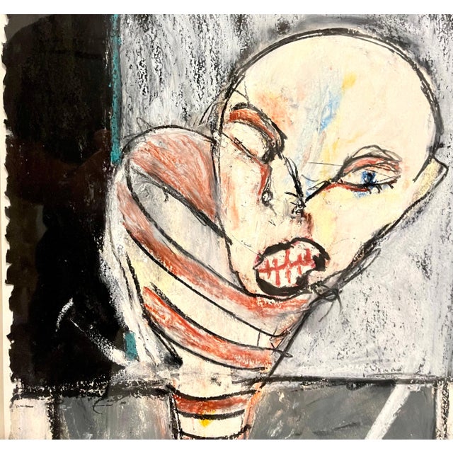 Michael Hafftka, Michael Hafftka Figurative Neo Expressionist Oil Pastel Painting The Wave, 1984-1985 For Sale - Image 4 of 8