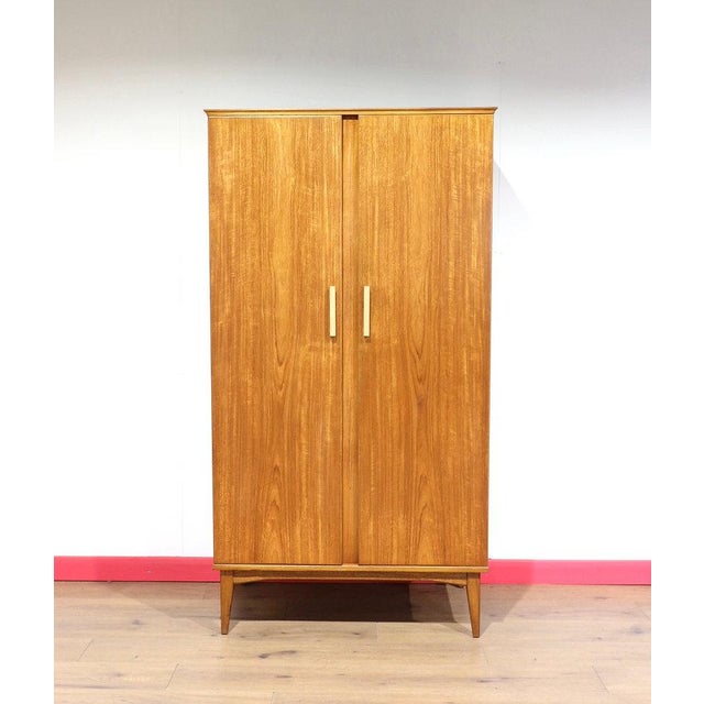Mid 20th Century Mid Century Modern Teak Wardrobe Armoire by Alfred Cox Danish Style For Sale - Image 5 of 15