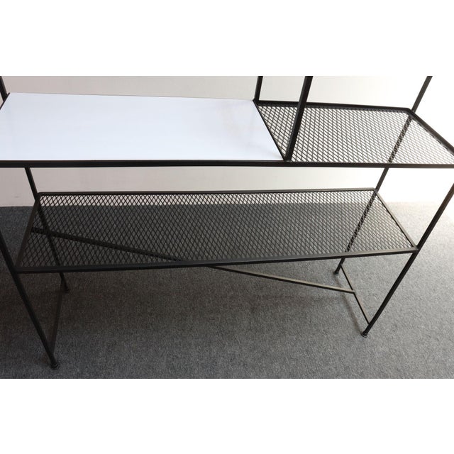 Black Mid-Century American Modern Iron Shelving Unit / Etagere by Freda Diamond For Sale - Image 8 of 18