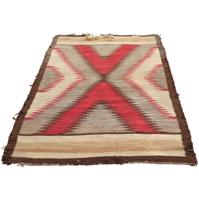 Mid-Century Modern Antique Eye Dazzler Southwestern Rug, 02'04 X 04'08 For Sale - Image 3 of 10